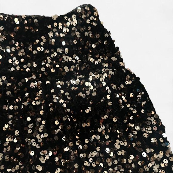 Black and Brown Sequin Charlotte by Cato Mini Skirt Size 8 - Picture 3 of 4